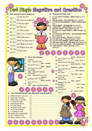 Past Simple Negative Question Worksheet Free Esl Printable Worksheets Made By Teachers Grammar Worksheets English Grammar Worksheets English Grammar
