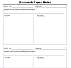 Research Paper Student Notes Template Research Paper Research Writing Science Notes