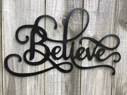 Believe Word Art Metal Art Metal Wall Art Home Decor Metal Etsy Metal Art Decor Metal Wall Art Metal Wall Decor