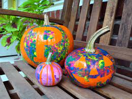 These paints wont be as thick or shiny it's so great looking and festive. Four No Cut Pumpkin Decorating Ideas For Kids Young House Love