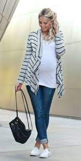 Grey Black Striped Flowy Maternity Cardigan In 2021 Maternity Clothes Fashionable Beautiful Maternity Clothes Maternity Clothes