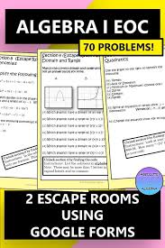 (4) p < 4 distributive property and inverse operations. Algebra End Of Course Two Escape Rooms Using Google Forms Video Video Algebra Math Resources Algebra I
