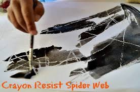 Learn about all the different types of crayon art there are to do. Halloween Art Projects Crayon Resist Spider Web Fun Littles
