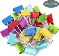 60 Pcs Colored Binder Clips - 25mm/1 Inch Medium Size Paper Clips With  Storage Container