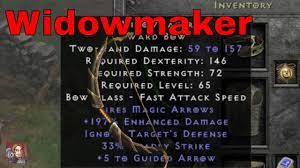 D2R Unique Items - Widowmaker (Ward Bow) - YouTube
