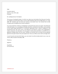 Answer simple questions to make your termination letter. Audit Services Termination Letter Template Writeletter2 Com