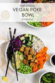 Vegan Poke Bowl With Teriyaki Tofu Recipe Teriyaki Tofu Poke Bowl Recipe Plant Based Recipes Dinner