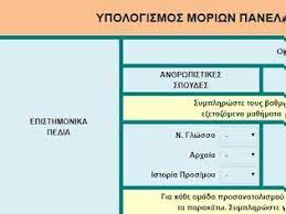Μπορείτε να υπολογίσετε την βαθμολογία πρόσβασης καθώς και τα μόρια της θεωρητικής,θετικής και τεχνολογικής κατεύθυνσης για κάθε πεδίο. Ypologismos Moriwn Newsnowgr Com