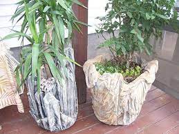 Cement Art Planters Layers Of Fabric Draped Cement Art Concrete Planters Concrete Leaves