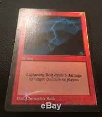 Mtg Foil Lightning Bolt Judge Promo Dci Magic The Gathering Moderate Play Mp