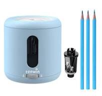 tenwin Electric Pencil Sharpener,Battery Powered and Portable Pencil  Sharpeners Kid, Blade to Fast Sharpen,Suitable for NO.2/Colored  Pencils(6-8mm), ...