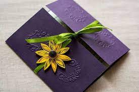 Sunflower And Purple Wedding Invitation Dark Purple Wedding Invitation Purple Wedding Dark Purple Wedding Purple Wedding Invitations Yellow Wedding Invitations