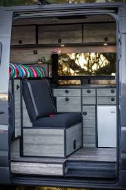 A Bench Seat Big Enough To Hold Two Car Seats Campervan Interior Camper Van Conversion Diy Diy Storage Cabinets