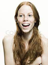Nude woman with red hair | Stock image | Colourbox