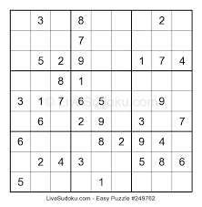 The goal is to enter the numbers 1 through 9 into the sudoku board in every 3x3 square, row and column only once. Easy Sudoku Number 249762 For Beginners And For Kids Start Playing Or Practice Your Sudoku Skills Easy Sudoku Sudoku Sudoku Puzzles