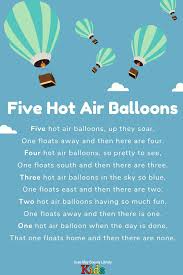 5 Hot Air Balloons Felt Rhyme Transportation Theme Preschool Transportation Songs Preschool Songs