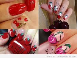 Cómo combinar un pantalón rosa palo. Unas Decoradas Con Cerezas Bonitas Sencillas Y Elegantes Unas Pintadas