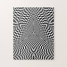 Black And White Puzzle Images Abstract Black And White Checkered Pattern Jigsaw Puzzle Zazzle Com Checkered Pattern Pattern Black And White