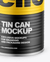 Download Tin Can W Matte Finish Mockup In Can Mockups On Yellow Images Object Mockups PSD Mockup Templates