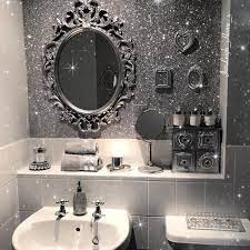 Glitter Walls Are Now A Thing And Honestly We Can T Say We Re Mad About It Glamorous Bathroom Decor Gothic Bathroom Bathroom Decor