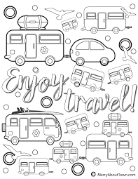 The ohuhu markers worked wonderfully on this paper and i was really happy with the results. Retro Camper Printables To Color Merry About Town