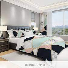 Each set includes a bedskirt and shams, plus spring for popular color schemes like black and gold, ivory and pearl, or red and taupe. Marble Bedding Geometric Bedding Triangle Bedding Modern Bedding Art Bedding Queen Bedding King Bedding Full Bedding Abstract Bedding In 2021 Modern Comforter Sets Modern Comforter Geometric Bedding