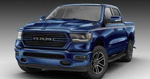 2019 Ram 1500 Looks Boss All Mopard Out In Patriot Blue Carscoops Dodge Ram 1500 Dodge Ram Dodge Trucks Ram