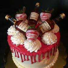 Birthday Cake With Chocolate Covered Strawberries On Top Red Velvet Cake With Cream Cheese Buttercream And White Chocolate Covered Strawberries Hennessycake 21st Birthday Cakes Hennessy Cake Birthday Cake For Him