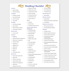 29 Wedding Checklist Templates Free For Word Excel Pdf