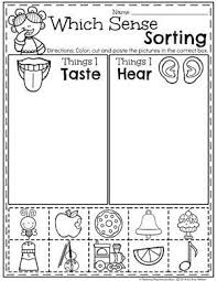 Preschool Sorting Worksheets The 5 Senses Sound And Taste 5senses Preschoolworksheets Pla Five Senses Preschool Senses Preschool Five Senses Kindergarten