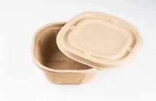 Round Bagasse Sugarcane Bagasee Take Away Food Containers (500Ml Container  + Lid)