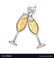 Two Wineglasses Vector Image On Vectorstock Graph Paper Designs Cute Laptop Stickers New Year Card Design