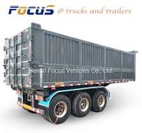 High Strength 3/4 Axle 40 Cubic Meter Interlink Dump Tipper Truck Semi  Trailer with Tractor Truck