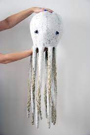 Oversized Handmade Plush Octopus Stuffed Animal Eco Friendly Natural Materials Minimali Handmade Plush Octopus Stuffed Animal Sewing Stuffed Animals