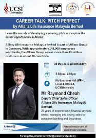 Its core businesses are insurance and asset management. Career Talk Pitch Perfect By Allianz Life Insurance Malaysia Berhad Ucsi Student Ambassador Award Programme