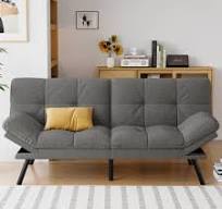 Amazon.com: AMICLIBER Futon Sofa Bed Convertible Couch, Grey ...