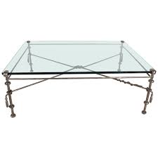 Iron ashfield solid wood coffee table. Giacometti Style Wrought Iron And Glass Coffee Table For Sale At 1stdibs