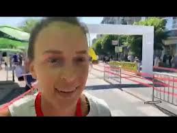 Milena Gligorijevic iz Jagodine u finišu trke na 10.km na 4.Jagodinskom  maratonu…