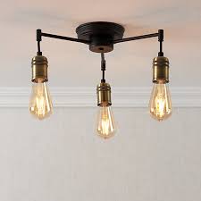 Shop our ceiling flush lights selection from the world's finest dealers on 1stdibs. Hixley Matt Black Antique Brass Effect 3 Lamp Ceiling Light Diy At B Q
