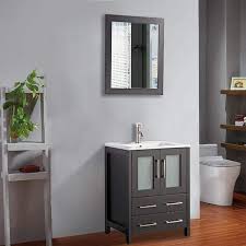 Add style and functionality to your bathroom with a bathroom vanity. Vanity Art 24 Inch Single Sink Bathroom Vanity Set 2 Drawers 1 Cabinet 1 Shelf Soft Closing Doors With Free Mirror Overstock 12610015