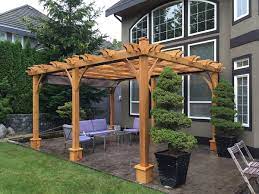 Attached Pergola 12x16 Cedar Wood Breeze Pergola Outdoor Living Today Wood Pergola Pergola Patio Outdoor Pergola