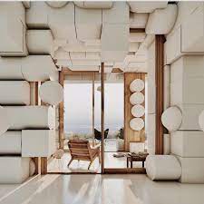 Town And Concrete Created The House Hill For A Photographer In Losangeles Made Up Of Cubes And Cylinders For Interior Wall Design Interior Design Interior