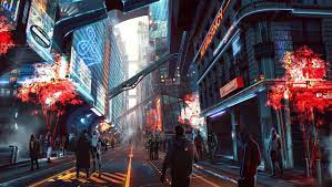 City Street By Ricean Vlad Cyberpunk City Sci Fi City Futuristic City