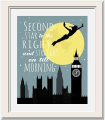 Peter Pan Second Star To The Right Nursery Printable Etsy Peter Pan Nursery Peter Pan Peter Pan Quotes