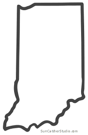 Free Indiana Outline With Home On Border Cricut Or Silhouette Design Vector Image Pattern Map Shape Cutti Indiana Map Map Outline Templates Printable Free