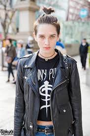 Sara Cummings In Harajuku W Biker Jacket Jeans Lace Up Boots Leather Jacket Girl Biker Jacket Jackets
