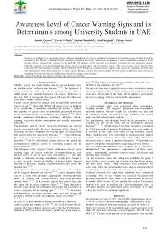 So your cost will be only 99 dollars. Pdf Awareness Level Of Cancer Warning Signs And Its Determinants Among University Students In Uae