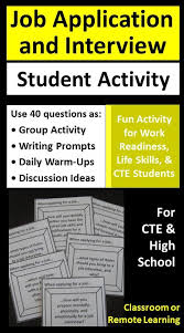 Job Application And Interview Group Activity Printable Or Distance Learning Life Skills Class Job Application Interview Skills