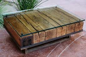 salontafel van oud balkhout reclaimed wood hout diy houten salontafels glazen salontafels
