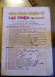 Thien an bo 7 mon has updated their hours, takeout & delivery options. The Menu At Lac Thien Bild Von Lac Thien Restaurant Hue Tripadvisor